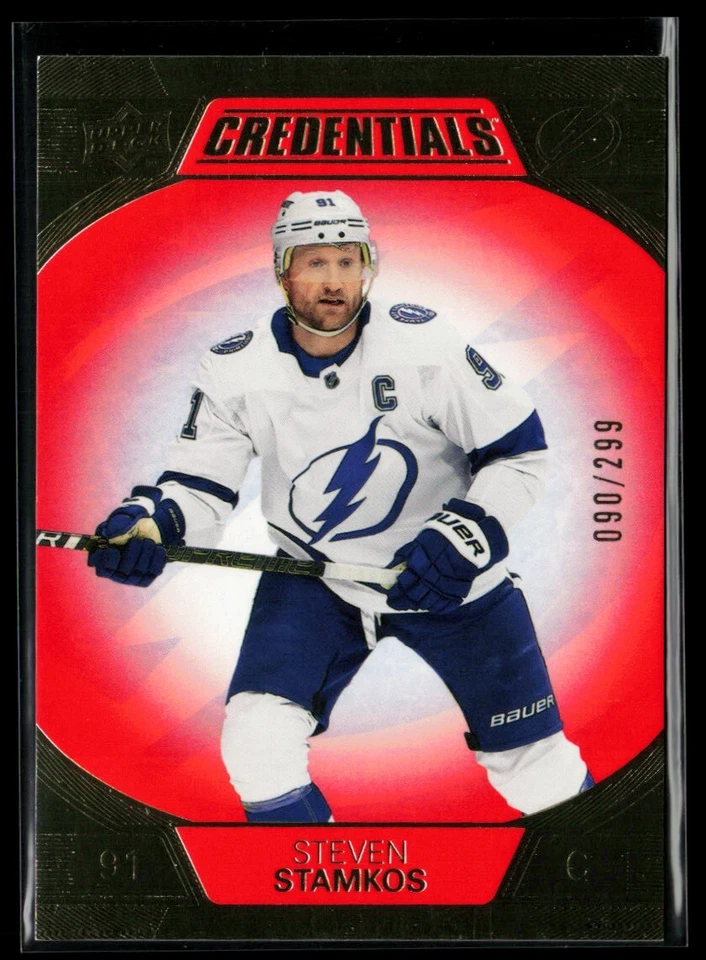 2022-23 Upper Deck Credentials Red #77 Steven Stamkos 090/299 - Image 1 of 2
