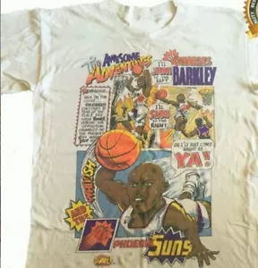 Vintage Charles Barkley Comic Caricature White T-Shirt - Picture 1 of 2