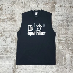 The Squat Father Muscle Shirt Men's 2XL Back Workout Gym Powerlifting Parody Top - Picture 1 of 6