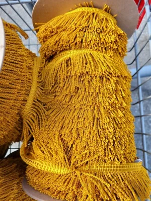 Gold 2" Thin Bullion Fringe Trim yellow sold by the spool (72 yards) - Image 1 of 2