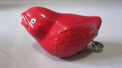 Vintage Clip On Red Bird Bath Sitter Decoy Ornament Ceramic Figurines - Image 1 of 4