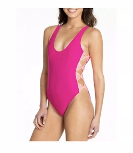 Traje de baño de una pieza con lazo lateral ópalo Cyn & Luca Juniors talla M rosa pasión - Imagen 1 de 2