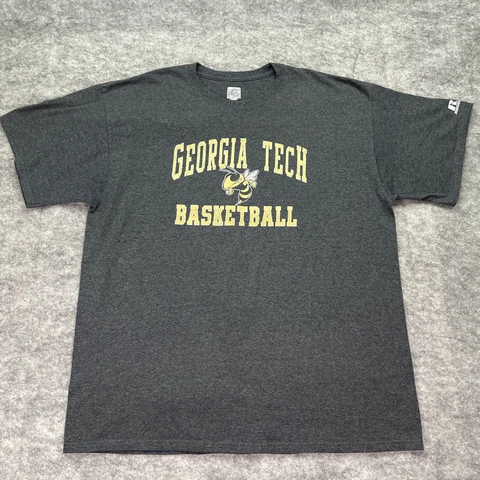 Georgia Tech Yellow Jackets T Shirt Men XL Gray Russell Basketball Cover