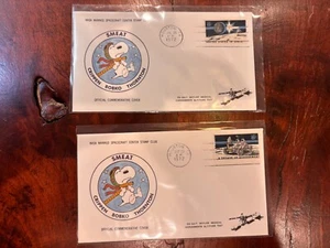 SKYLAB Prep SMEAT 2 Covers Snoopy 1972 NASA Manned Spacecraft Center Stamp Club - Picture 1 of 1