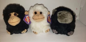 3 Vtg PUFFKINS PLUSH ANIMALS MONKEY GORILLA CHIMP CHIMPANZEE Tags MILO TRIXY MAX - Picture 1 of 19
