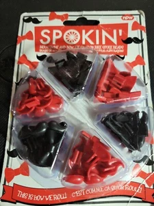 SPOKIN SCHNURRBART UND FLIEGE SNAP ON FAHRRAD SPEICHENPERLEN - Bild 1 von 3