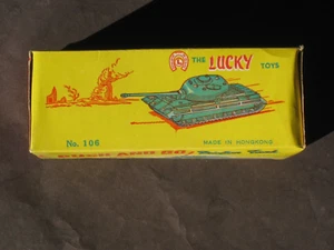 Tanque de fricción vintage Lucky Toys Push and Go # 106 como nuevo en caja - Imagen 1 de 10