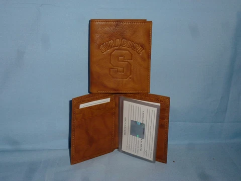SYRACUSE ORANGE  Leather BiFold Wallet   NEW   brown fl Cover