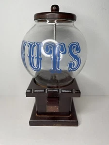 Carousel Industries Peanut "Nuts" Wood Glass Dispenser Machine Globe Vintage - Picture 1 of 9