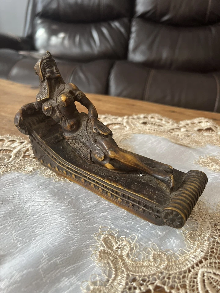 Estatua antigua de piedra preciosa egipcia antigua rara reina Cleopatra Foto 1 de 4