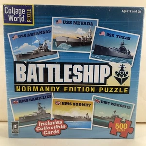 Battleship Normandy Edition Jigsaw Puzzle Collage World 500 Pieces W/ Cards New - Picture 1 of 3