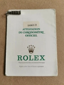 Rolex 16613 genuine warranty garantie guarantee signed and stamped 1991 - Imagen 1 de 10