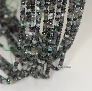 4X3MM DARK RUBY ZOISITE GEMSTONE GRADE B FACETED RONDELLE LOOSE BEADS 7.5inch - Picture 1 of 1