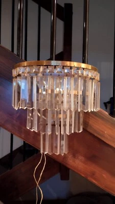 Applique Cristallo Anni 50 A Semiluna Nr. 2 Pezzi - Immagine 1 di 2