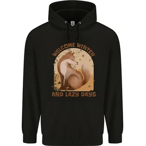 Fox Welcome Winter and Lazy Days Childrens Kids Hoodie - Picture 1 of 12