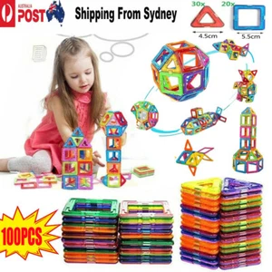 100 Pcs Kids Magnetic Blocks Mini 3D Tiles Building Kit Toy For Boy Girls Magnet - Picture 1 of 9