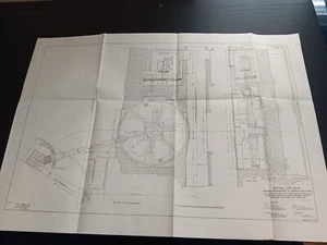 1910 Mitering Lock Gates Army Engineering PANAMA CANAL Foldout Sketch Diagram - Picture 1 of 3
