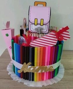 Stiftetorte Geschenk Einschulung Mädchen personalisiert - Bild 1 von 2