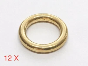 12 x Massiver Messing Ring 5/8" Geldbörse Verbindungen Leder Arbeit Handwerk Zum Selbermachen - Bild 1 von 5