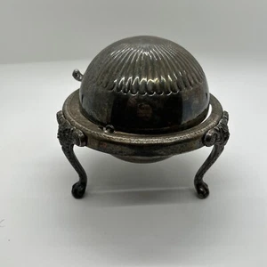 Antike F. B. Rogers versilbert 273 1883 Schale Aschenbecher Löwe mit Deckel kostenloser Versand - Bild 1 von 6