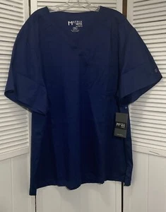 Maevn Matrix Mens Scrub Top 2XL Navy Blue NWT Short Sleeves Pocket #5501 - Picture 1 of 10