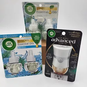 (2) Air Wick Fresh Waters Scented Oil Refills 2 Packs & 1 Warmer - Picture 1 of 7
