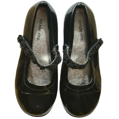 Stride Rite Girls Patent Leather Shoes Mary Jane Party Dress Black US 10W UK 9.5 - Image 1 of 4