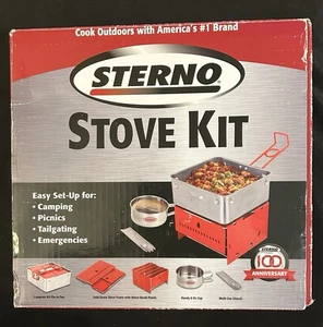 Sterno Folding Stove Kit 100 Anniversary Pan/Cup/Utensil/Frame/Windshield Panels - Picture 1 of 4