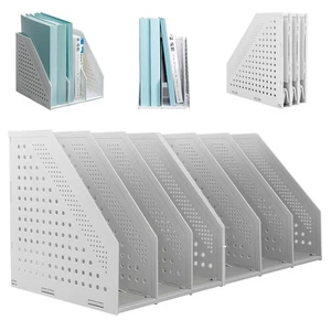 2Pcs Collapsible Plastic Magazine File Holder Vertical Binder Storage Organiz... - Picture 1 of 7