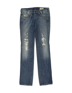 DIESEL Womens Loopy Distressed Slim Jeans W27 L34 Blue Cotton BM05 - Picture 1 of 4