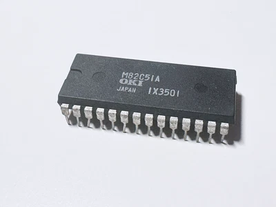 M82C51A OKI CMOS Programmable USART UART Sync/Async Serial Interface TTL DIP-28 - Image 1 of 3