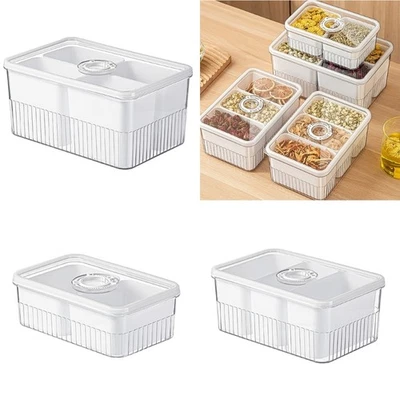 Clear Airtight Organiser Transparent Divided Storage Box Storage Container - Image 1 of 4