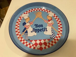 Vintage  Chefs Bon Appetit Metal Tin Tray - EX CONDITION - Picture 1 of 3