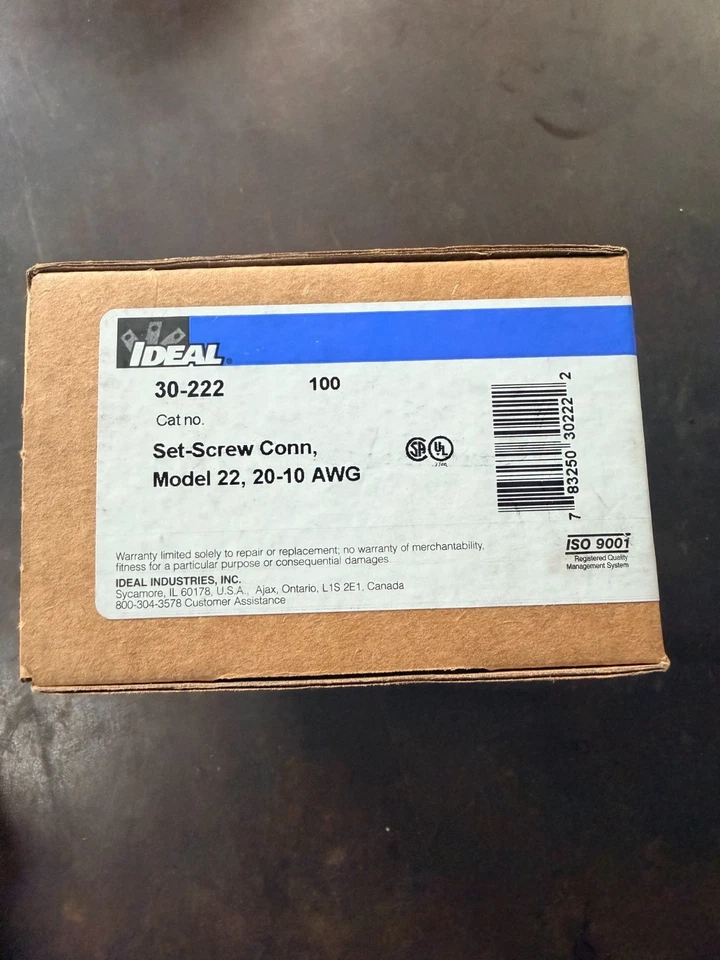 Terminal mecánico Ideal 30-222, negro, 600 V, paquete de 100 Foto 1 de 1