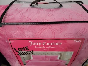 Juicy Couture TWIN Pink Bow Comforter Set - Picture 1 of 7