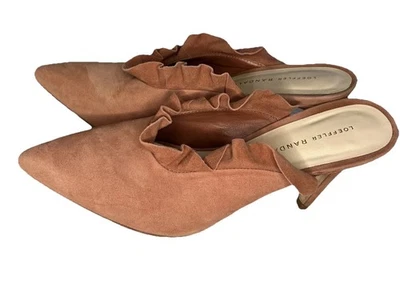 Loeffler Randall Women's Pink dusty rose Ruffle Size 8 suede Heels Pointed Toe  - Image 1 of 4