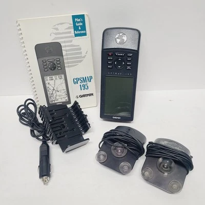 Garmin GPSMAP 195 Aviation GPS Unit bundle + Manual and Mount. Powers On.  - Image 1 of 4