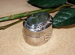 orient Silber Pillendose Silberdose labradorit Tabatiere silver pill box Nr111 - Picture 1 of 5