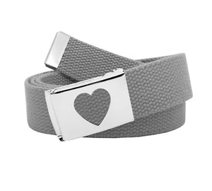 Build A Belt Kid's Heart Flip Top 1.25" Wide Buckle with Canvas Web Belt - Picture 1 of 24