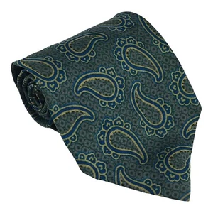 Giorgio Armani Cravatte Men's Silk Neck Tie Necktie Green Paisley Made In Italy - Picture 1 of 5