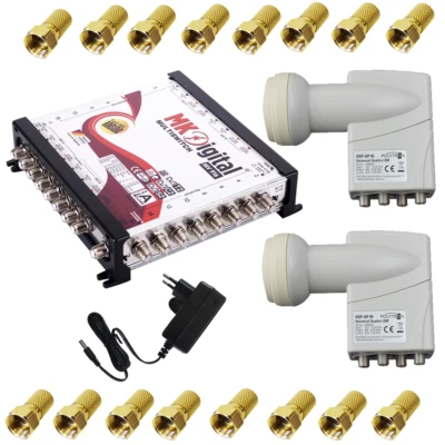 MK Digital 9/16 Multischalter, Multiswitch SAT Verteiler 9 auf 16 + Quattro LNB - Bild 1 von 4