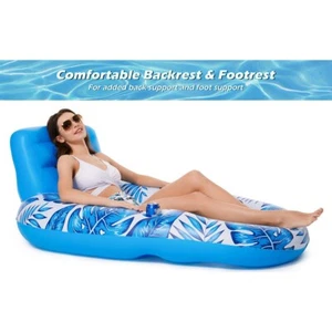 Inflatable Floating Pool Beach Hammock Lounge Chair Water Swimming Lounge Bed - Picture 1 of 13