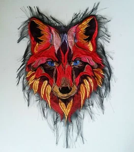 Chaqueta de Motociclista Grande Zorro Rojo Animal Salvaje Respaldo Bordado 9 por 12 Parche Nuevo - Imagen 1 de 1