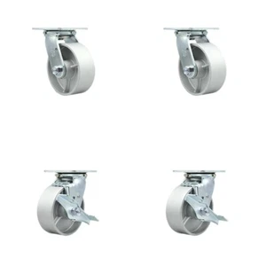 Set Ruota Girevole 5 Pollici Semi Acciaio Ghisa con Cuscinetti Bronzo 2 Freni SCC - Foto 1 di 3