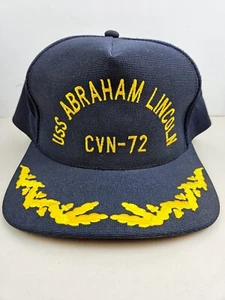 Vintage USA MADE USS Lincoln Navy CVN-72 Military Trucker Hat Snapback Dad Cap - Picture 1 of 7