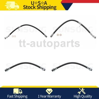 Manguera de línea de freno delantero trasero Sunsong 4 piezas para Toyota Corolla 1995-1996 Foto 1 de 4