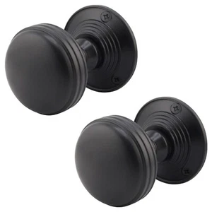 Lined Matt Black Mortice Door Knobs (55mm) For Internal Doors Multipack - Picture 1 of 9