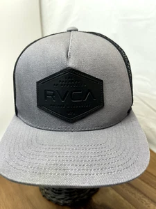 RVCA Truckermütze verstellbar Druckknopflasche grau schwarz Patch - Bild 1 von 15