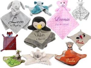 Baby Cuddly Cloth CHOICE Name Embroidered Personalized Gift Baptism Birth - Picture 1 of 52