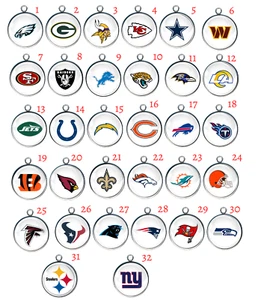 Football Glass Cabochon Charms, Jewelry Making Charms - Picture 1 of 2